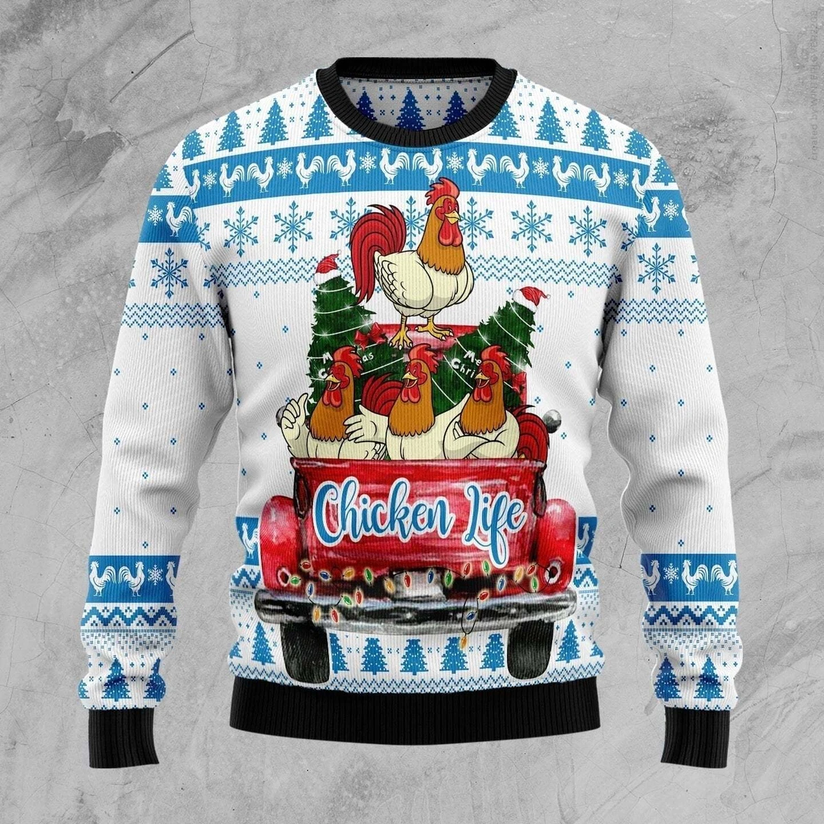 Chicken Life Ugly Christmas Sweater All Over Print_9002 | eBay