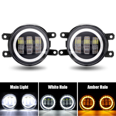 2x LED Fog Lights Halo Turn Signal Lamp For Toyota RAV4 Venza Camry Tacoma Yaris