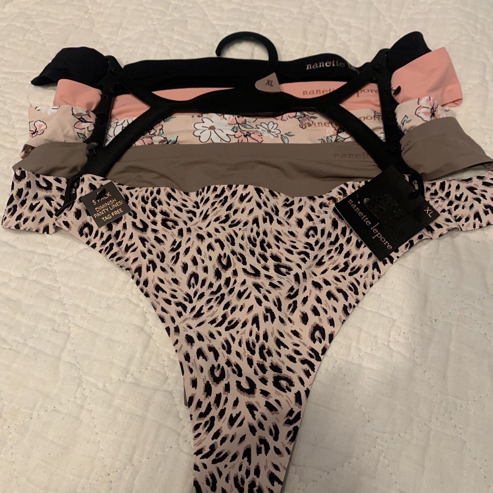 Lepore 5 Pack Tag Free Thong Panties Set Size XL Floral
