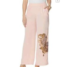 NEW Wide-Leg Soft Trouser Pant Pink, DG2 Diane Gilman