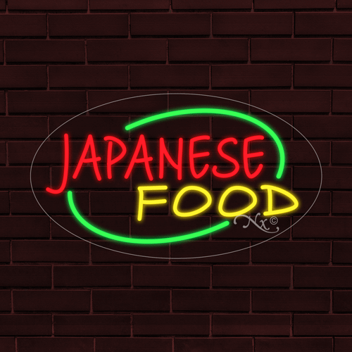 NUEVO LETRERO INTERIOR VENTANA FLEX LED 28x16x1 PULGADAS "COMIDA JAPONESA" con borde ovalado 34456 - Imagen 1 de 1
