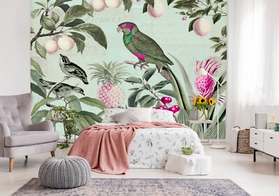 3D Papagei Ananas C1663 Tapete Wandbild Fototapete Andrea Haase Amy
