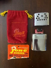 1970 JON-E GIANT GI POCKET HAND WARMER ALADDIN MFG W/BAG