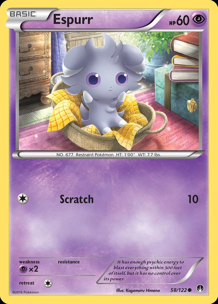 Pokemon Espurr (58/137) BREAKpoint LP REVERSE HOLO