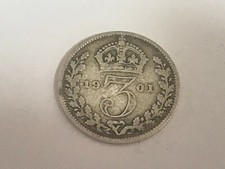 Victoria Threepence 1901 Silver 925) 1.41g 16mm KM# 777
