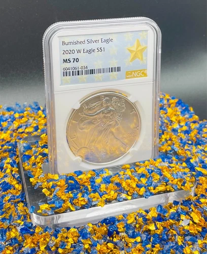 Mint! Burnished 2020 W $1 Silver Eagle NGC MS70 West Point Gold Star *New*