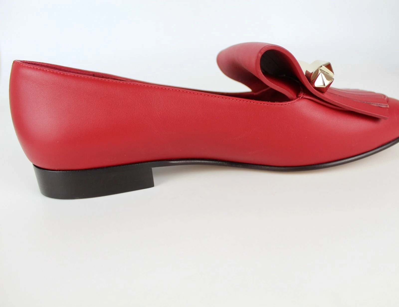 NUOVO VALENTINO GARAVANI Mocassino in pelle con frange Rockstud Uptown EUR 37 5 prezzo al dettaglio $895