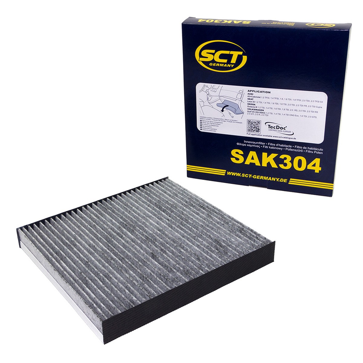 Innenraumfilter SAK304 + Reiniger Klimaanlage für Audi Seat
