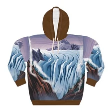 Glacial Range All Over Print Pullover Hoodie for Outdoor Adventure Travel