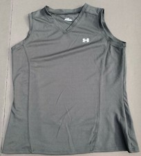 UNDER ARMOUR Women HeatGear Loose Fit Soccer Sleeveless T Shirt Tops V Neck MD