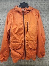 Cat Caterpillar Windbreaker Womens Small Orange Jacket Zip-up Pockets 96% Nylon