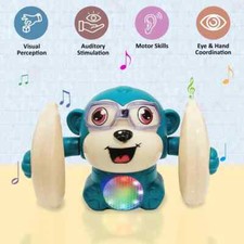 Dancing Monkey Musical Toy for Kids Baby Spinning Rolling Doll Tumble Toy