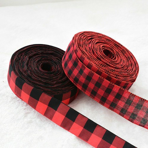 4 Mètres Noël Ruban Bowknot Plaid Jute Gros Grain Cadeau Emballage Décor - Photo 2 sur 17