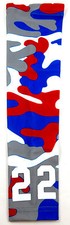 PICK YOUR NUMBER Youth Adult Baseball Sports Arm Sleeve WOODLAND CAMO ROYAL RED