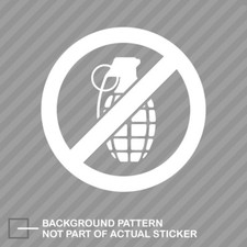 No Grenades Sticker Die Cut Decal 2