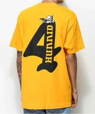 4Hunnid YG Men's T-Shirt Cupid Short Sleeve Crewneck Tee in Gold