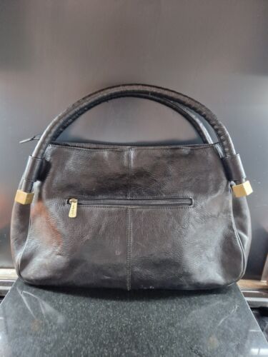 Lanchas Y2k Vintage Black Leather Ladies Handbag Shoulder Heavy Leather  - Picture 1 of 12