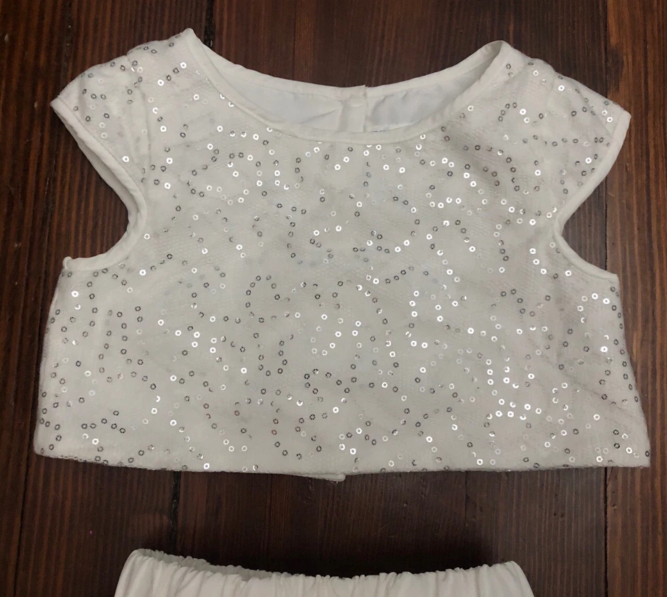 TEVOLIO Conjunto Falda Corta Lentejuelas Blancas Tul 3T Princesa Plateado Detalle Fiesta Foto 2 de 4