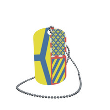 Dog Tag Flag Bunting Yonne Department Dog Tag Aluminium 30 x 50mm