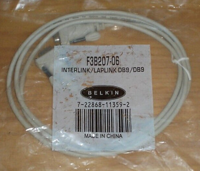 New Belkin F3B207-06 Interlink LapLink DB9 / DB9 Cable