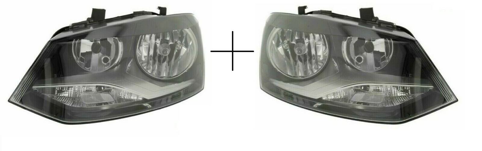 Phare feu avant gauche droite H7 pour VW Polo 2009-2014 optique électrique noir