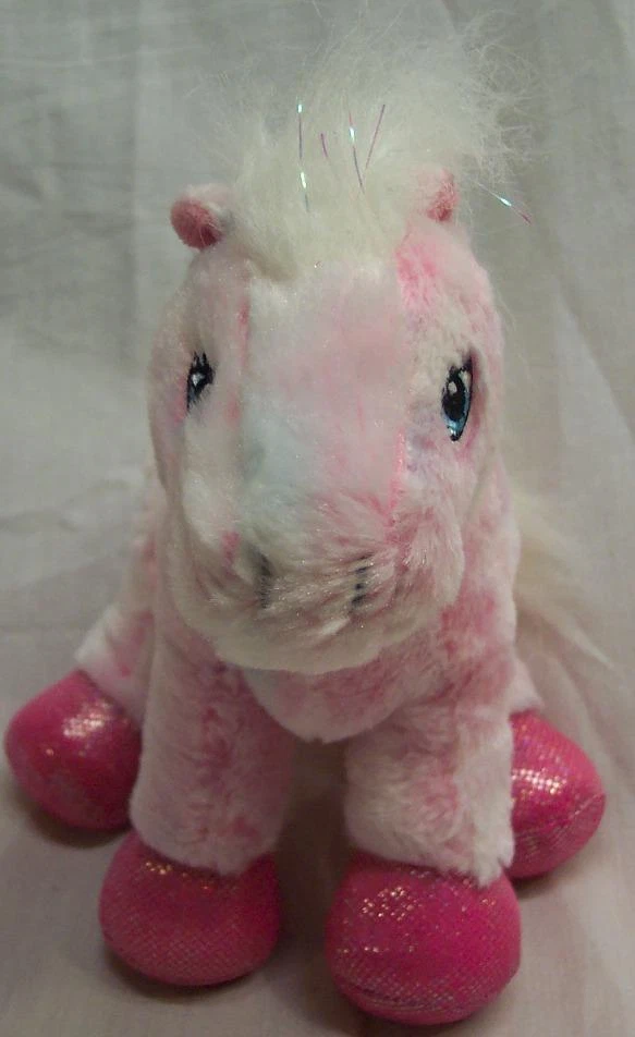 Ganz SOFT PINK WHITE & BLUE PONY HORSE 8" Plush STUFFED ANIMAL Toy - Image 2 of 3