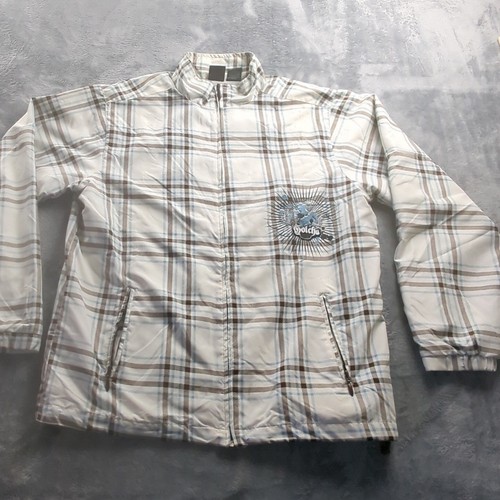 Vintage GOTCHA 90s Full Zip Windbreaker Jacket Men's Size XL Off White Blue Brow