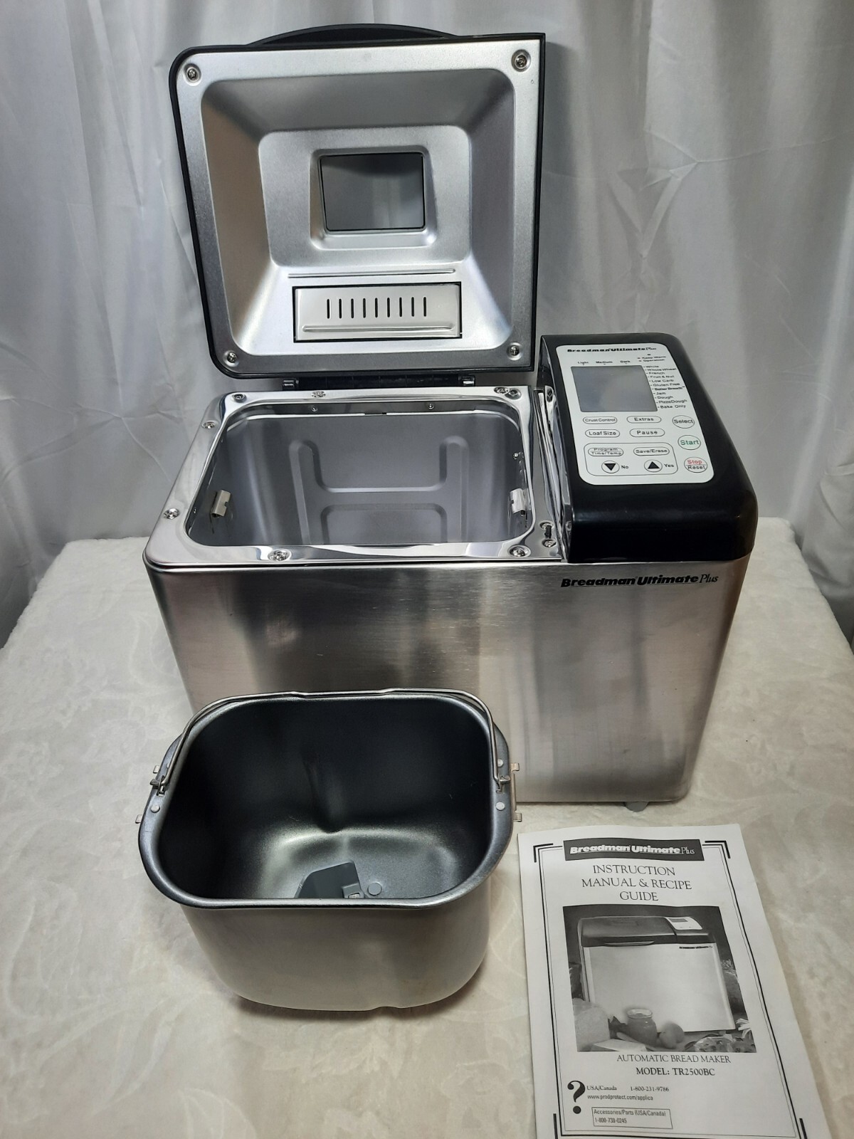 BREADMAN ULTIMATE PLUS 2lb Stainless Steel Convection TR2500BC BREAD MAKER VG + eBay