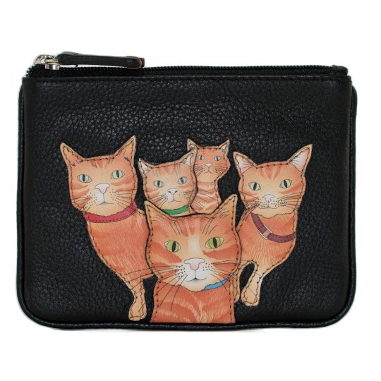 Mala Leather Kitty Crew Coin Purse - Black - BNWT