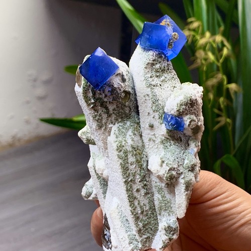 1.45LB Natural green crystal and blue fluorite coexist and unite with calcite - 第 24/24 張圖片