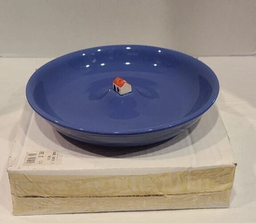 Axis Paris Bowl With Small House On Island P. Martinez Portugal Blue w/Box