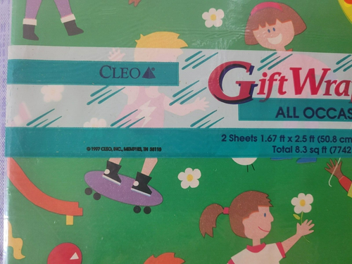 Vintage 90s Cleo Gift Wrap Lot of 4 All Occasion Retro Wrapping Paper NEW - Picture 5 of 10
