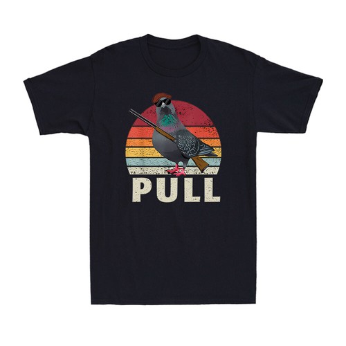 Pull Clay Pigeon Target Trap Shooting Skeet Shooting Gun Men's Cotton T-Shirt - Picture 3 of 10