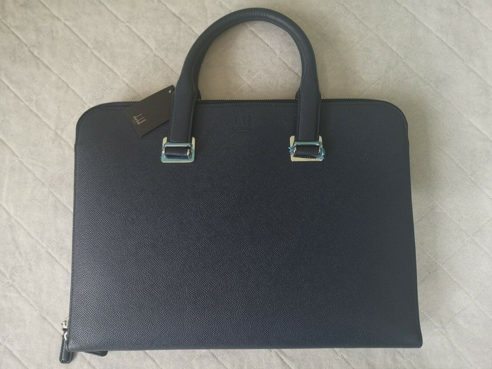 Dunhill Navy Leather Super Slim Doc Case - Luxury Gift Box Included image 2