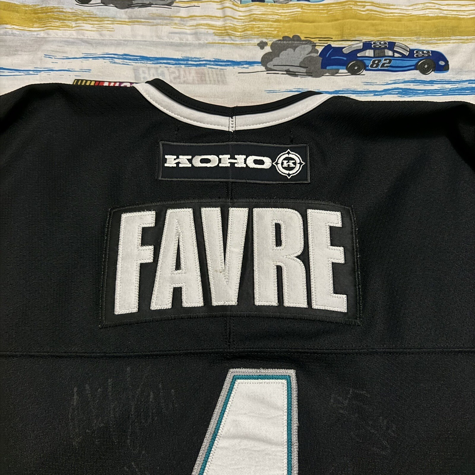 Vintage San Jose Sharks x Brett Favre #4 Autographed KOHO Jersey / Adult XL