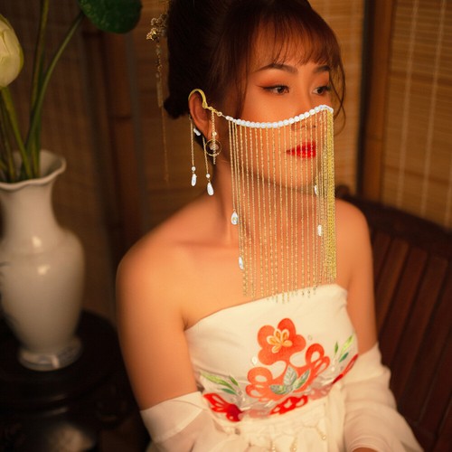 Quaste Gesicht Abdeckung Fringe Kette Hanfu Gesicht Abdeckung - Bild 6 von 12
