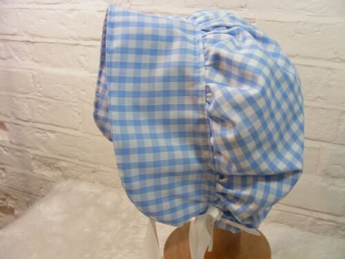 ADULT BABY SISSY BONNET PINK gingham HAT COSPLAY LOLITA FANCYDRESS Victorian - Picture 8 of 40