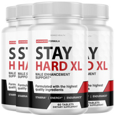  4 Pack Stay Hard XL - Male Performance Dietary Supplement 60 Capsules