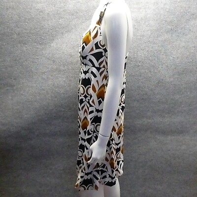 Bisou Bisou Dress Womens 12 ALine Waist Halter Top Black Gold White Stretch Geo | eBay Bisou Bisou Dress Womens 12 ALine Waist Halter Top Black Gold White Stretch Geo | eBay