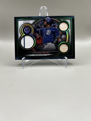 2020 Topps Tribute Tribute Triple Relics Green /99 Franmil Reyes #TTR-FR