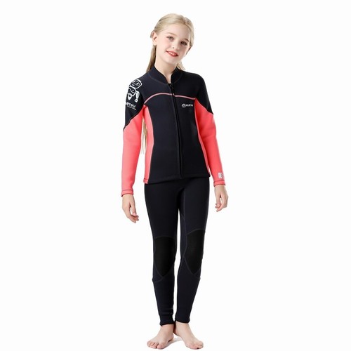 Kids Neoprene Swimsuit Girls Surfing Diving Suit Children Underwater Wetsuit - Picture 14 of 14