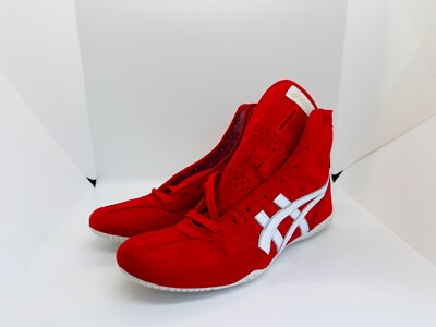 asics Boxing Wrestling Shoes Red White Line Silver 1083A001