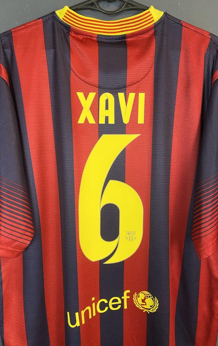 MENS XAVI #6 FC BARCELONA 2013/2014 FOOTBALL SOCCER SHIRT