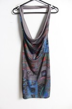 Prettylittlething Printed Lace Up Side Bodycon Dress - Multi - Size 14 (E83) NEW