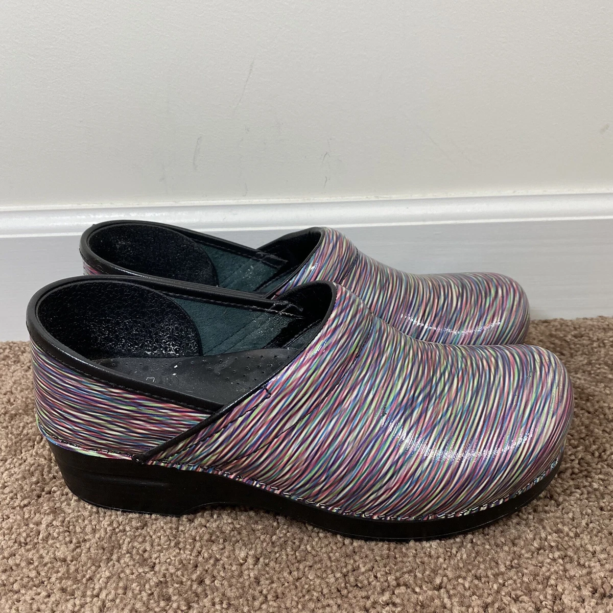 Rainbow dansko clogs discount