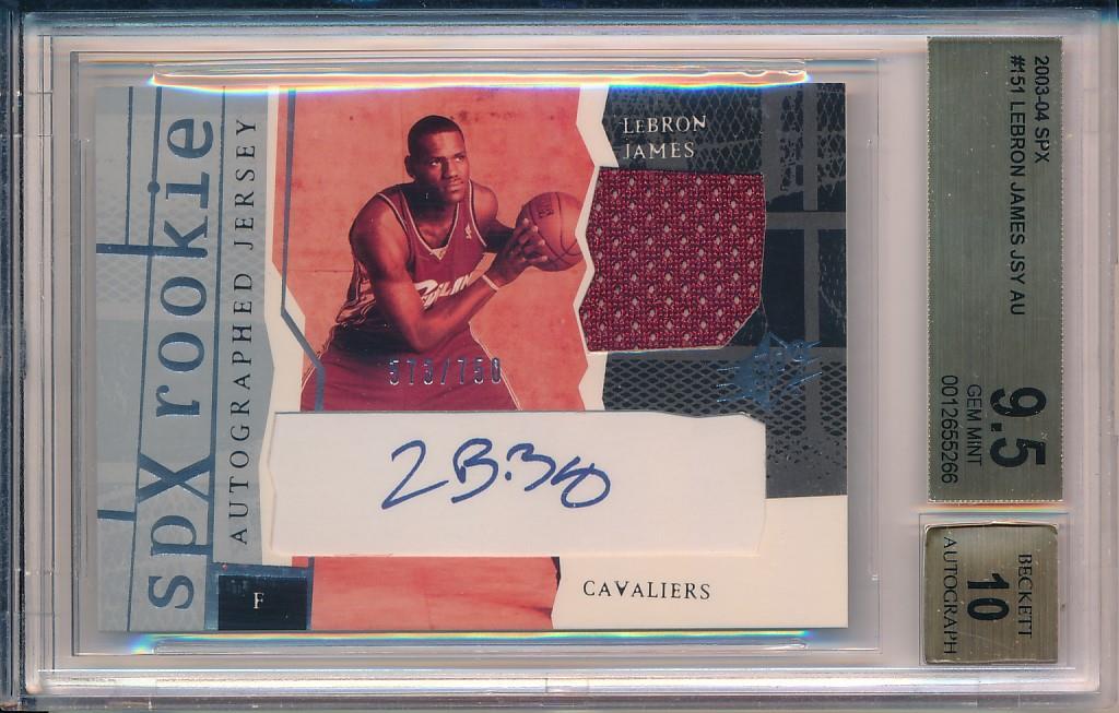 Lebron James 2003 -04 SPX Rookie Jersey RC /750 BGS 9.5 10 Auto Gem Mint !