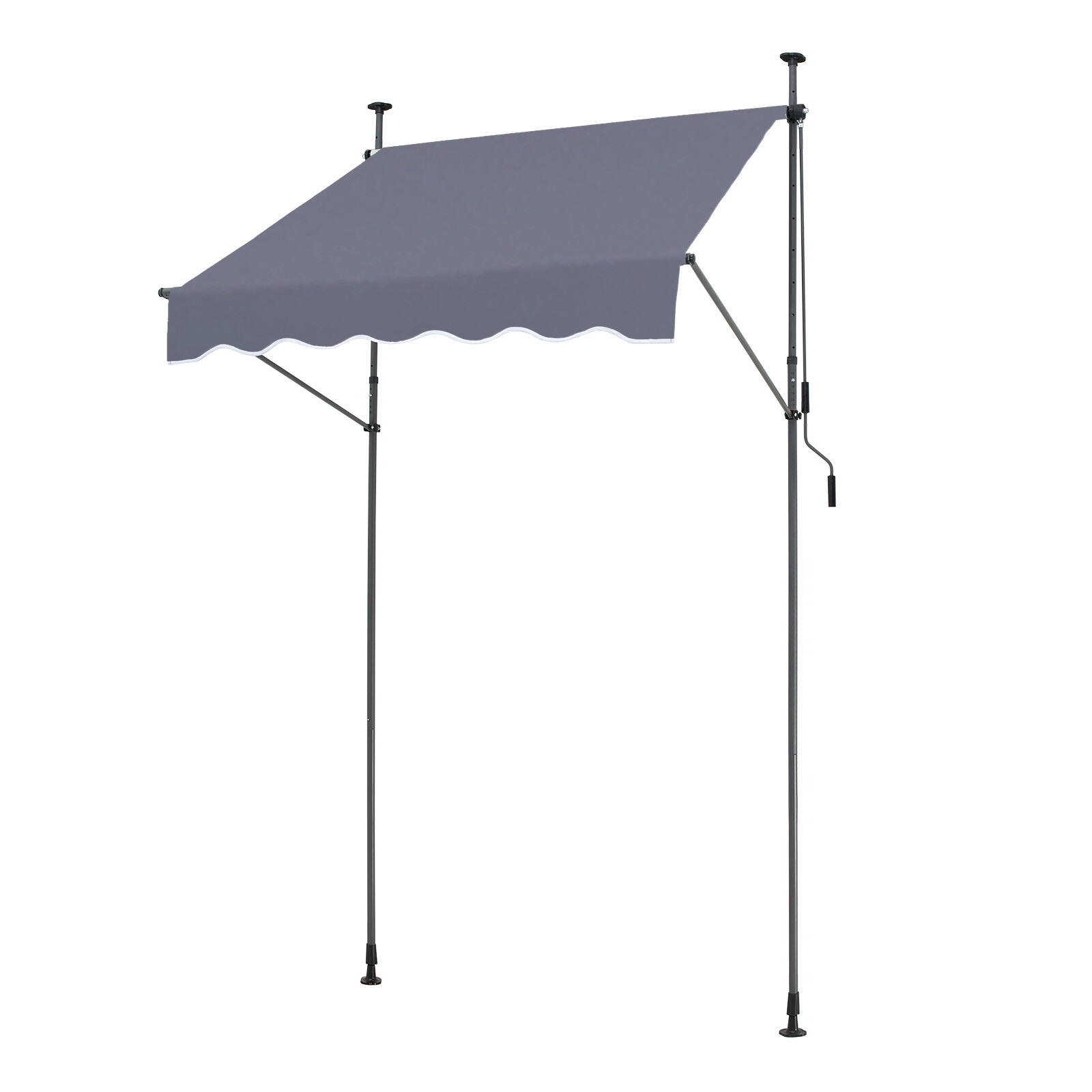 59x47" Patio Awning Retractable Awning Sunshade Shelter with Crank Handle