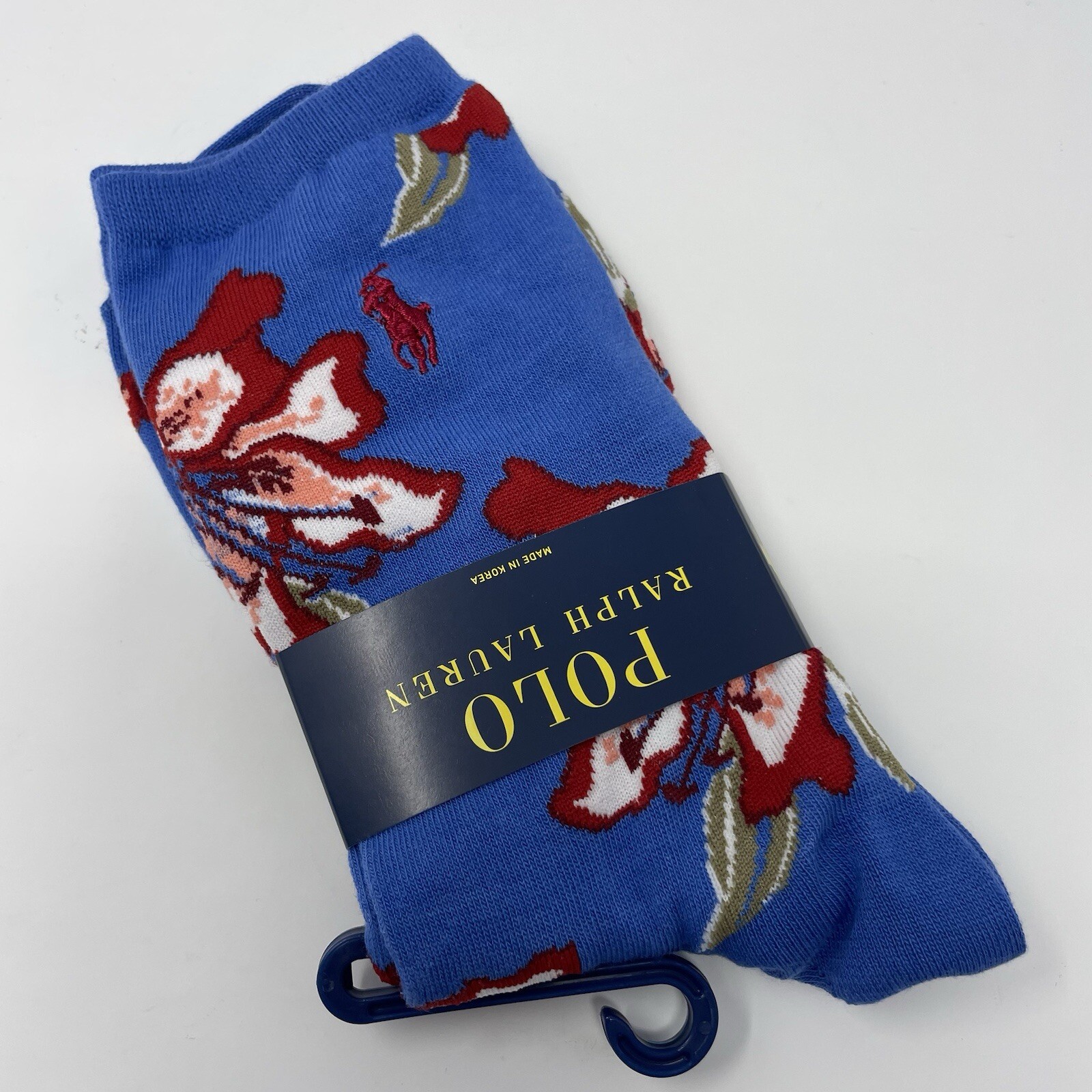 PONY Calze Polo Ralph Lauren donna blu Royal Bloom Crew floreali