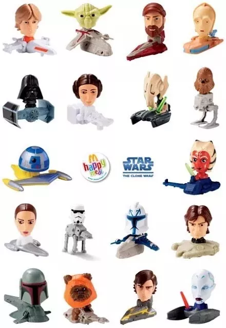 2008 STAR WARS CLONE WARS BOBBLEHEADS MCDONALDS HAPPY MEAL TOYS