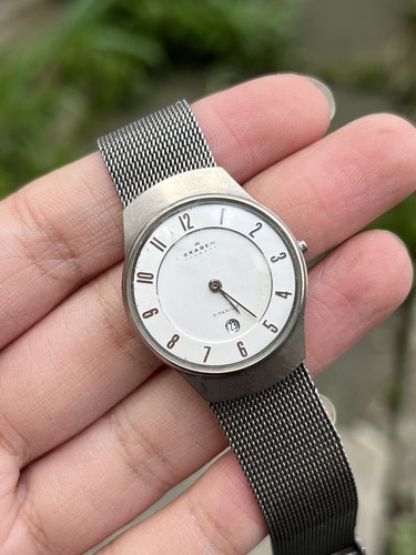Orologio Skagen Danimarca Acciaio Titanio Donna Bracciale Maglia
